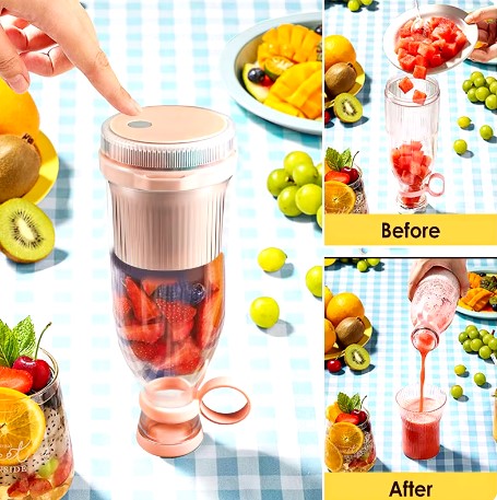 Portable blender cup in daily use
