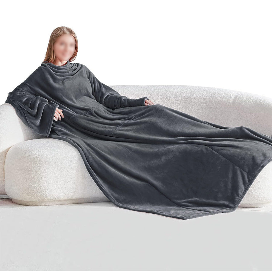 Cozy Wearable Blanket — Oversized Sleeved Throw with Giant Pocket