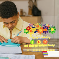 LED Acrylic Drawing Board DIY Erasable Luminous Writing Boards With Stand USB Plug Message Board With NightLight 2