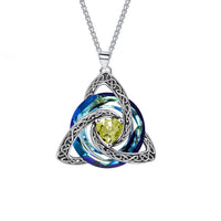 Witch-Knot Birthstone Necklace — Crystal Heart Pendant 41