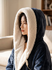 Hooded Wearable Heated Blanket — Plush Flannel Electric Heated Robe 4