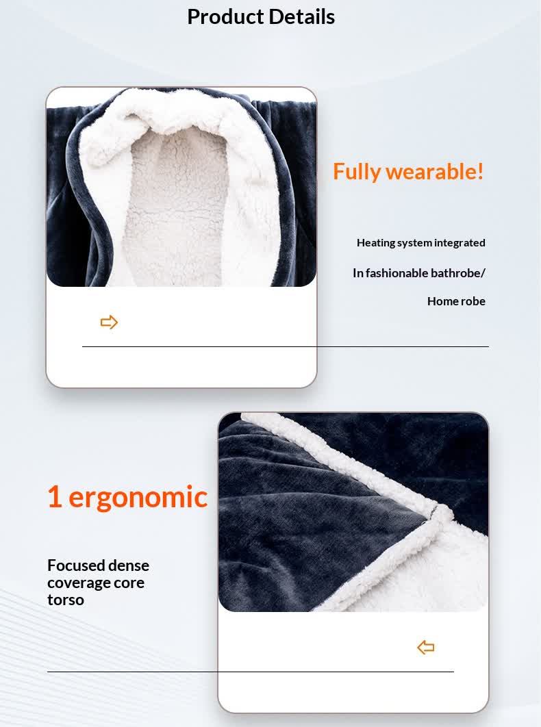 Fully wearable design details with hood and sleeves