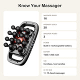 16-Head Handheld Massager — Cordless Two-Handle Massager with 30 Levels 9
