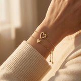 Matching Hearts Bracelet Set — Keep One, Gift the Other (Gold or Silver) 2