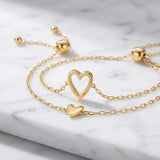 Matching Hearts Bracelet Set — Keep One, Gift the Other (Gold or Silver) 5
