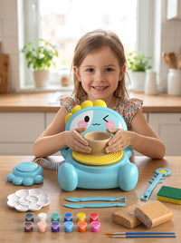 Kids Electric Pottery Wheel — Dinosaur Clay Machine Kit with Paints, Tools & Air-Dry Clay 1