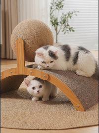 Wobble Ball Cat Scratcher — Sisal Ball & Curved Scratch Board 4