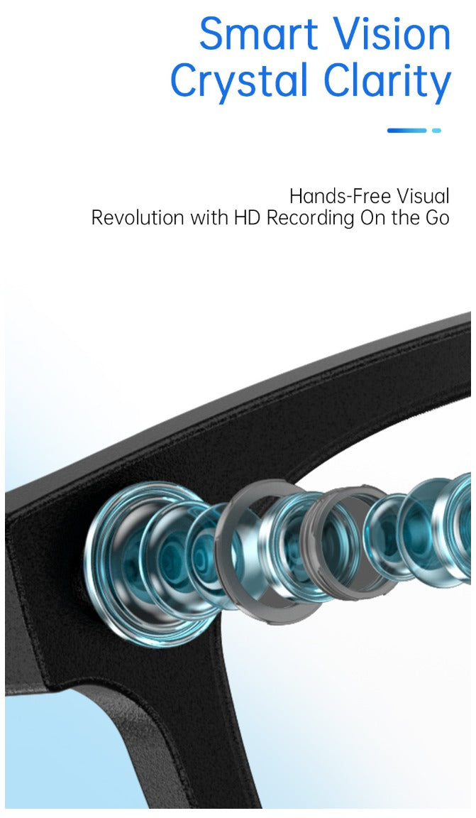 Smart AI Photo Glasses — 5MP Camera, AI Translation & Open-Ear Audio