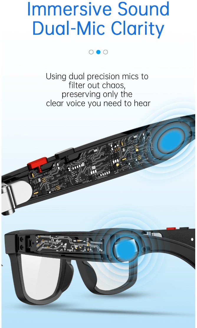 Smart AI Photo Glasses — 5MP Camera, AI Translation & Open-Ear Audio