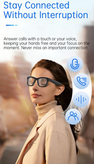 Smart AI Photo Glasses — 5MP Camera, AI Translation & Open-Ear Audio