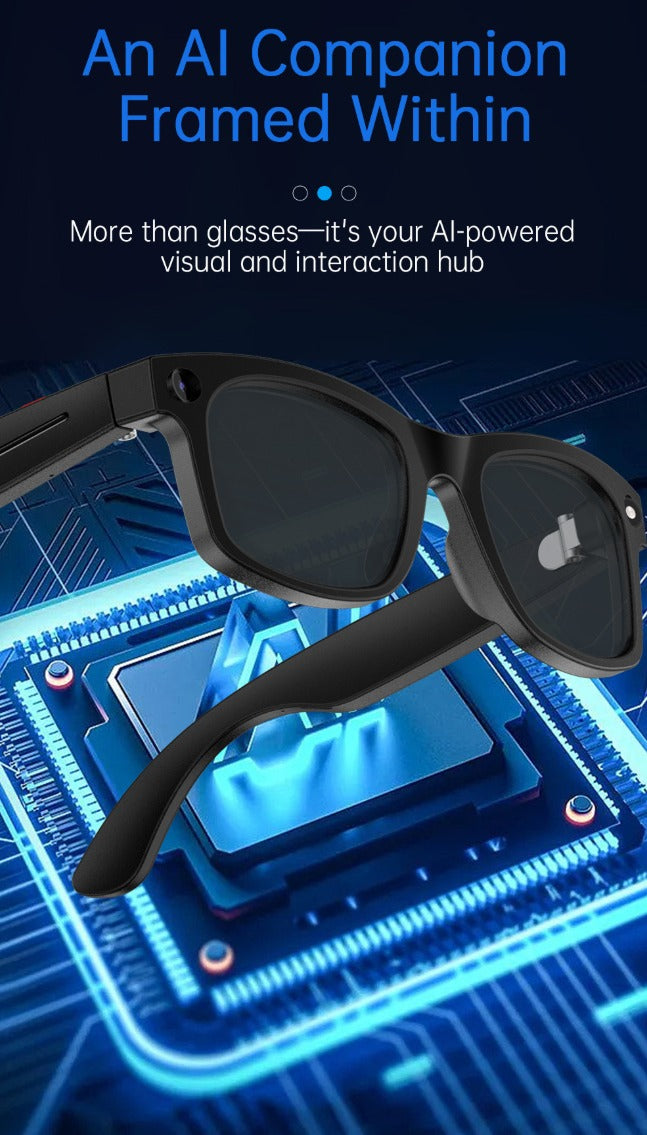 Smart AI Photo Glasses — 5MP Camera, AI Translation & Open-Ear Audio