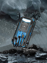Solar Power Bank 20000mAh — 4-Panel Folding Charger with Flashlight & Built-In Cables 1