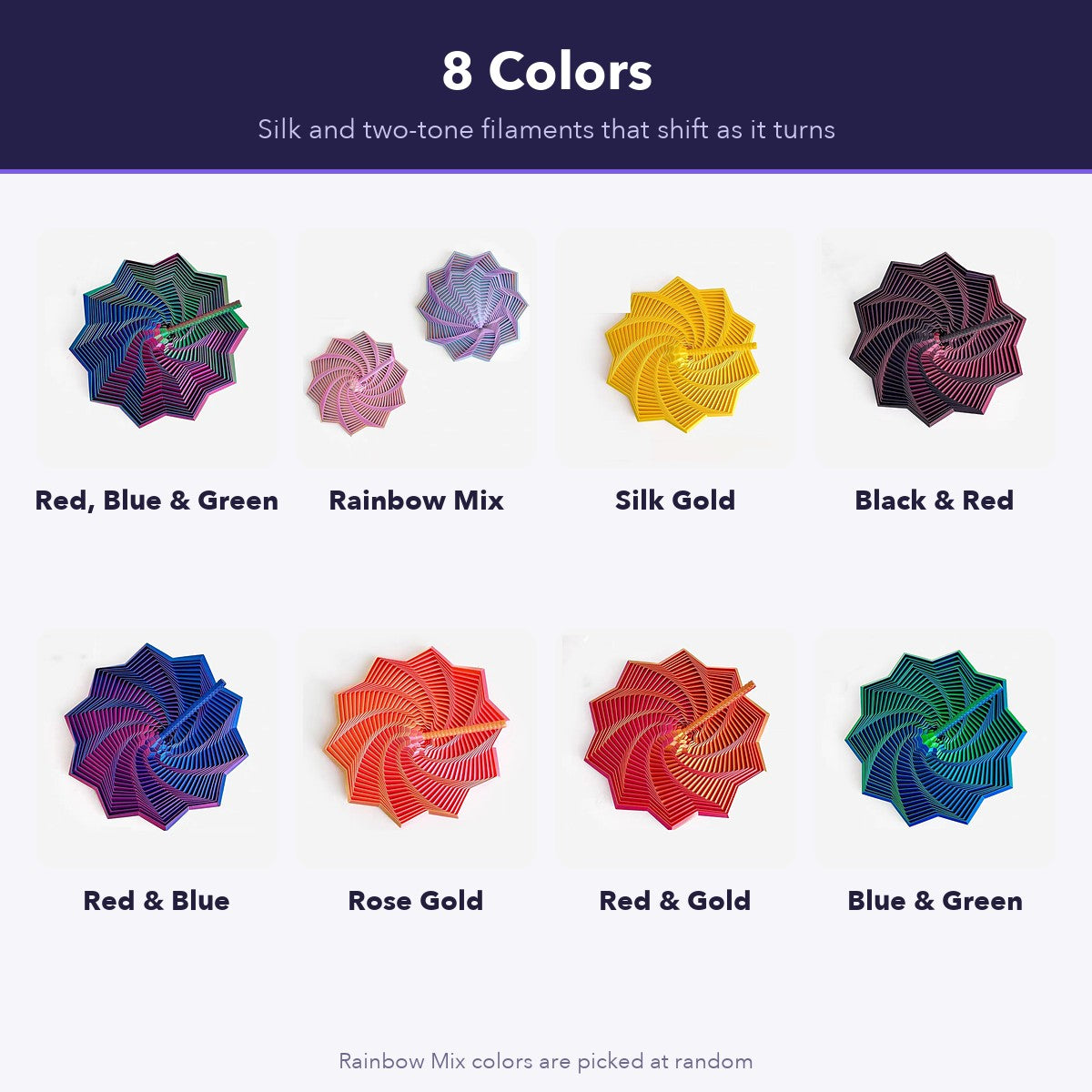 The eight fidget star colors