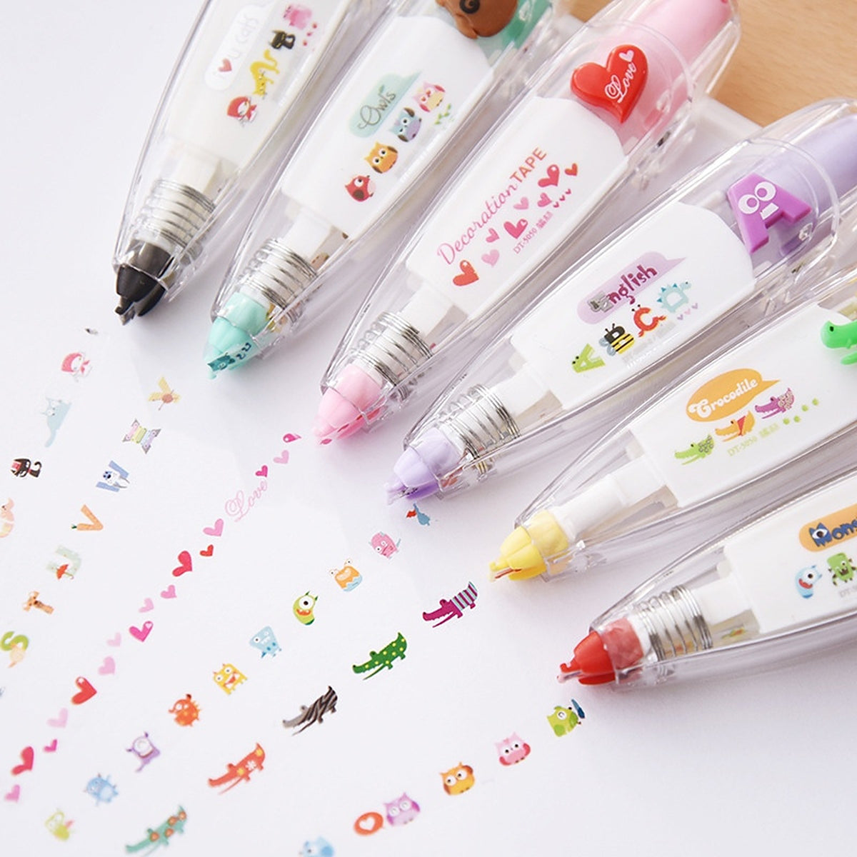 Decorative tape pens in nine designs
