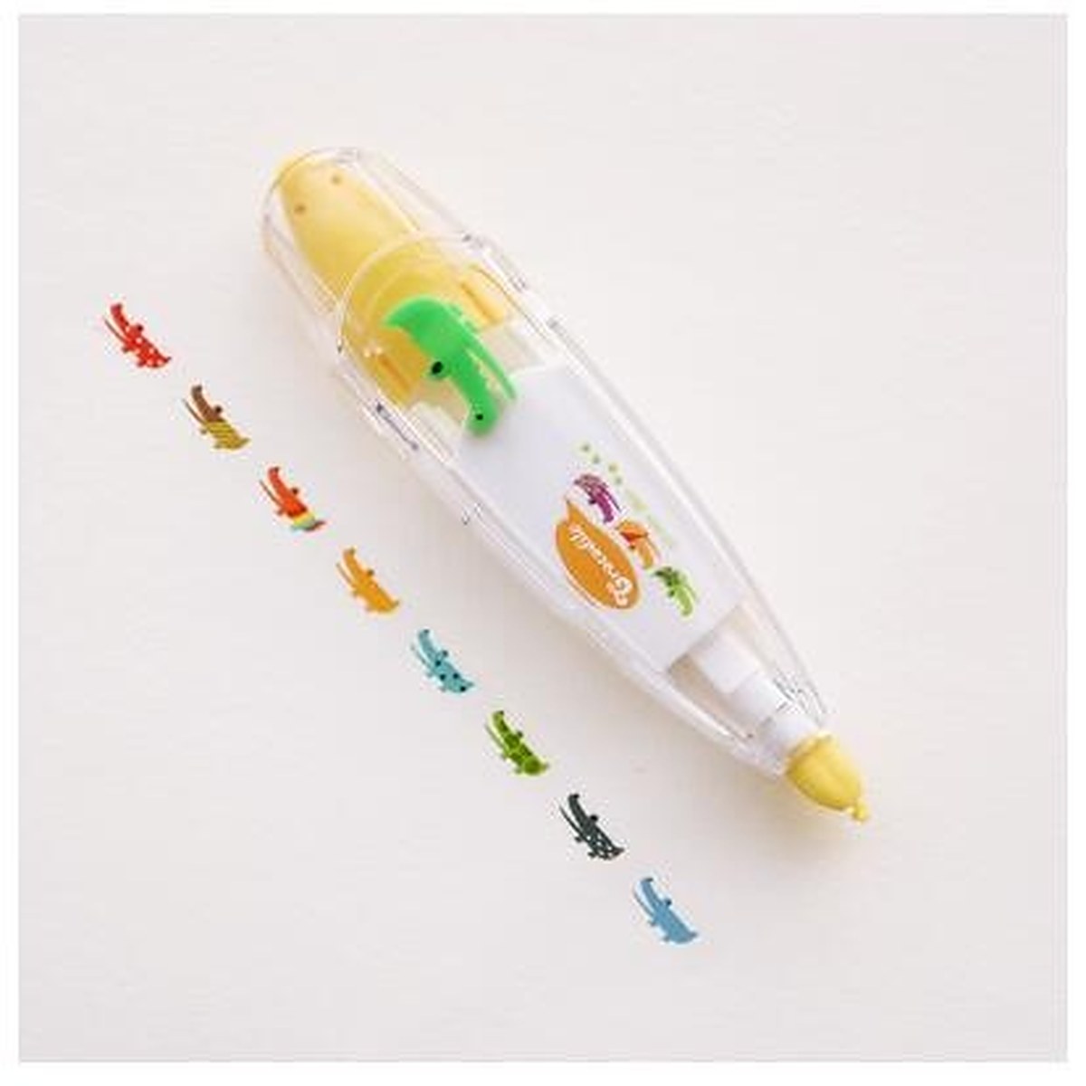 Decorative tape pen, crocodiles design