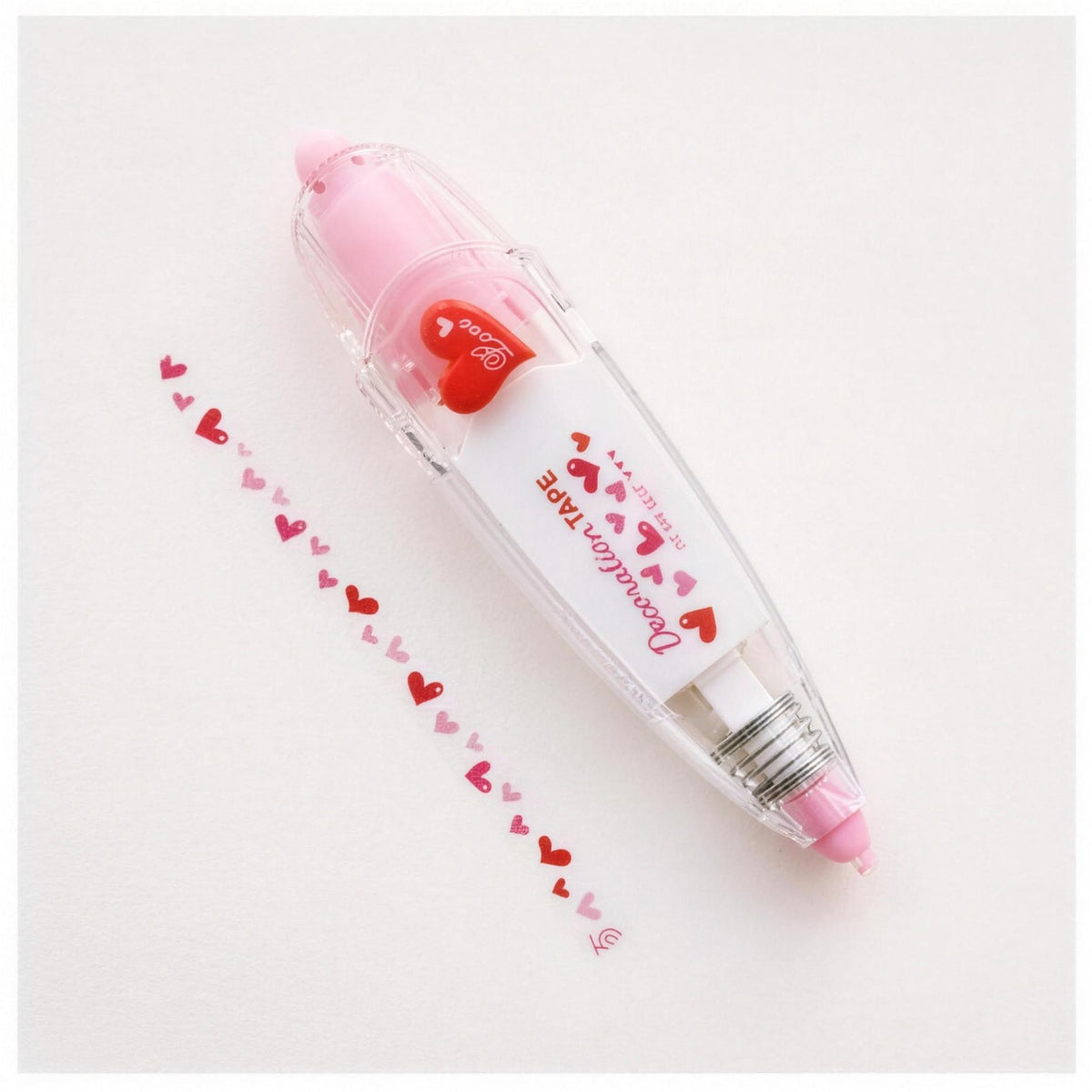 Decorative tape pen, hearts design