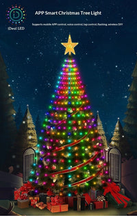 Smart Christmas Tree Lights — App-Controlled LED Waterfall Lights with Star Topper 3