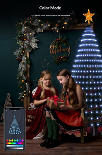 Smart Christmas Tree Lights — App-Controlled LED Waterfall Lights with Star Topper 7