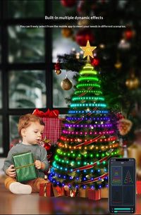 Smart Christmas Tree Lights — App-Controlled LED Waterfall Lights with Star Topper 4