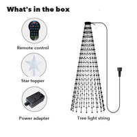 Smart Christmas Tree Lights — App-Controlled LED Waterfall Lights with Star Topper 10
