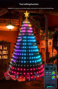 Smart Christmas Tree Lights — App-Controlled LED Waterfall Lights with Star Topper 5