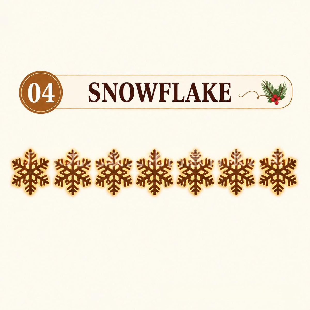 Snowflakes design: seven backlit wooden snowflakes