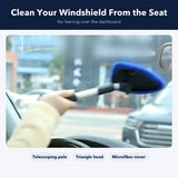 Extendable Windshield Cleaner — Telescoping Car Glass Cleaning Tool with 4 Microfiber Covers 3