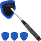 Extendable Windshield Cleaner — Telescoping Car Glass Cleaning Tool with 4 Microfiber Covers 1
