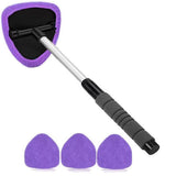 Extendable Windshield Cleaner — Telescoping Car Glass Cleaning Tool with 4 Microfiber Covers 15