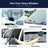 Extendable Windshield Cleaner — Telescoping Car Glass Cleaning Tool with 4 Microfiber Covers 4